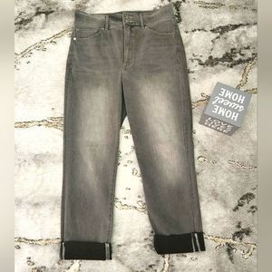 Women's  Express Size 12R Black/Gray  SLIM Super HIGH RISE Jeans. LIKE NEW